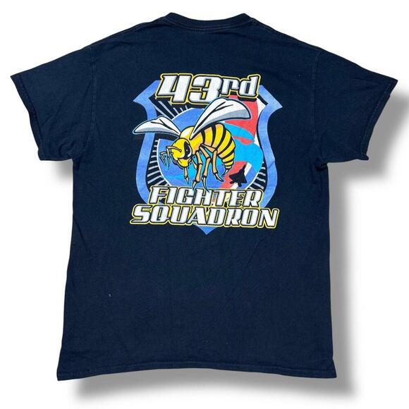 43rd Fighter Squadron Military T-Shirt Black Aviation Graphic Vintage Sz S Y2K - Picture 1 of 6